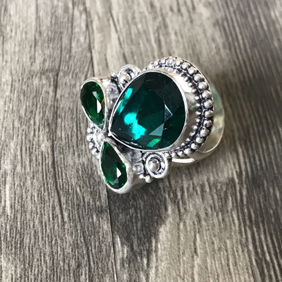 925 Green Diopside ring - Picture 3 of 4